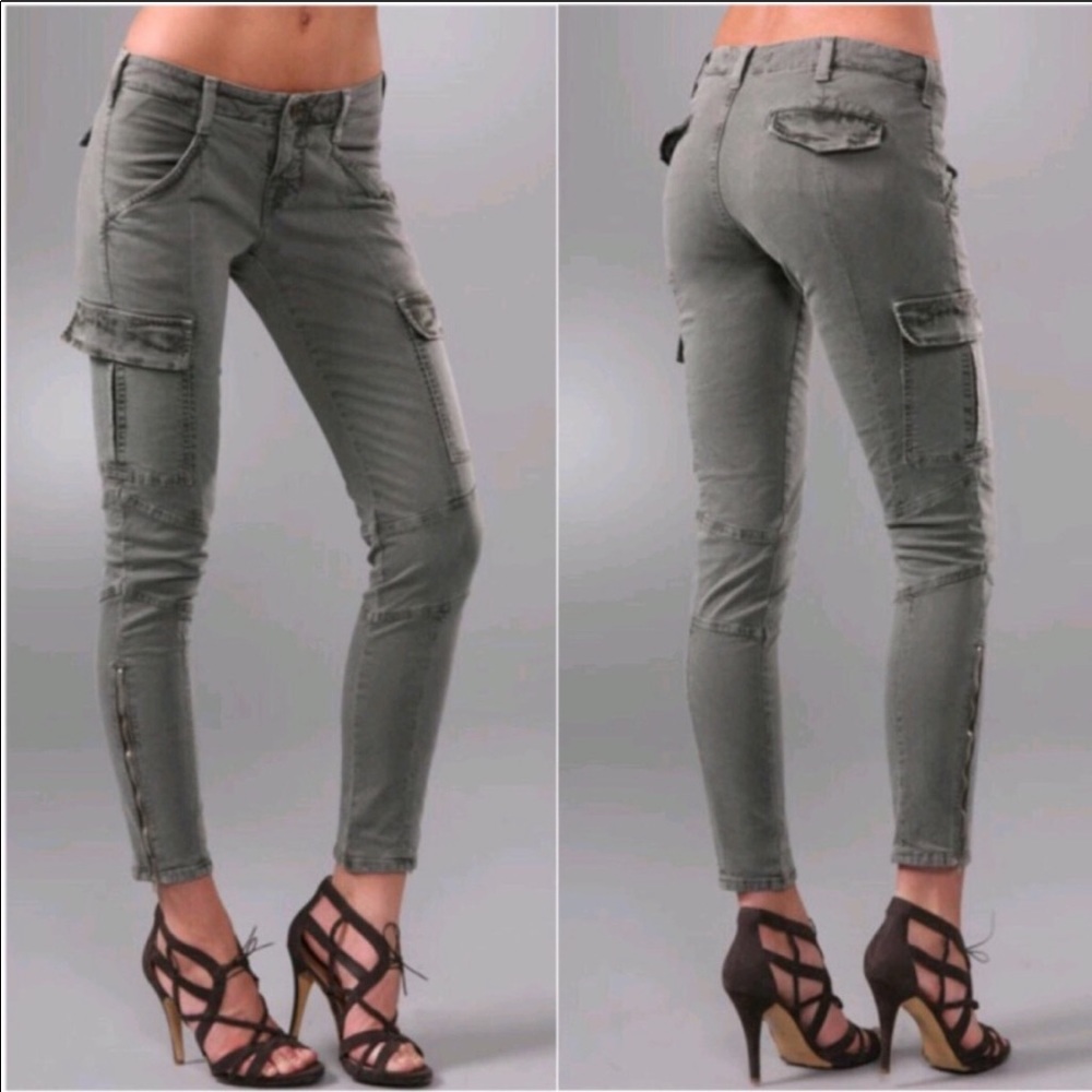 J Brand Houlihan Green Cargo Skinny Pants